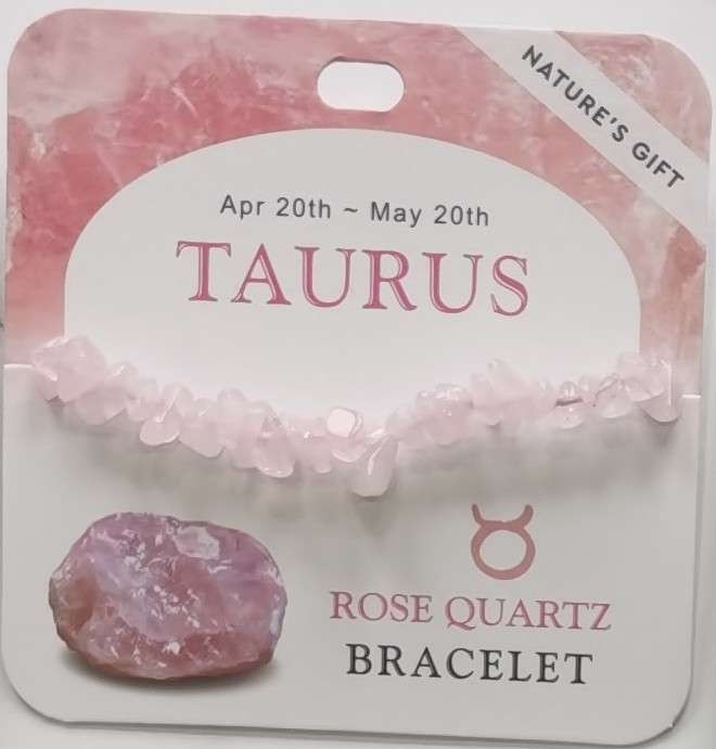 Gem-Chip Bracelet Rose Quartz- Taurus Adore Collection