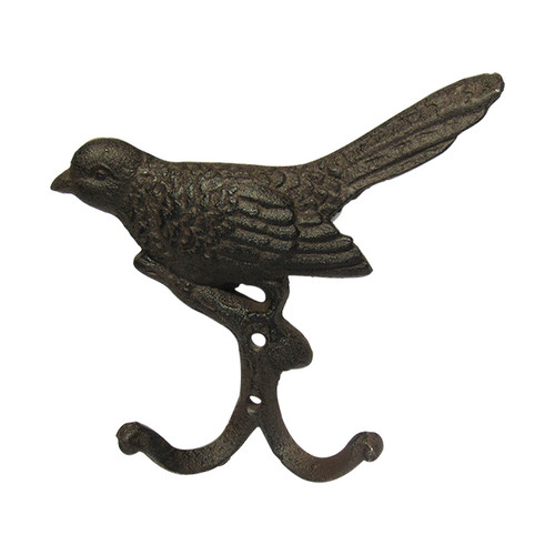 wall hanging cast iron bird with double hook