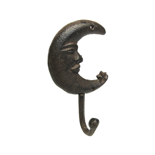 cast iron crescent moon wall hanging hook