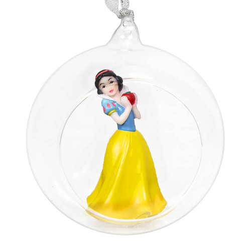 Disney Princess Christmas 3D Glass bauble with handpainted Snow White figurine