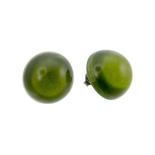 Colourful bead stud earring - lime green