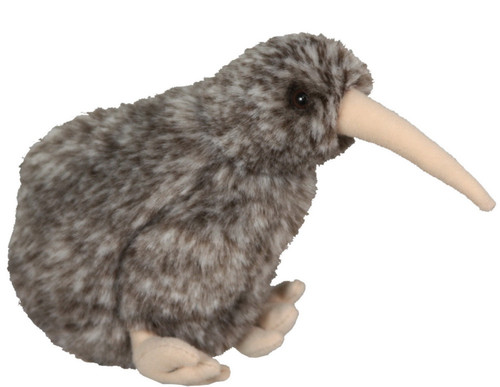 Great spotted New Zealand kiwi soft toy with sound, approximately 15cm tall