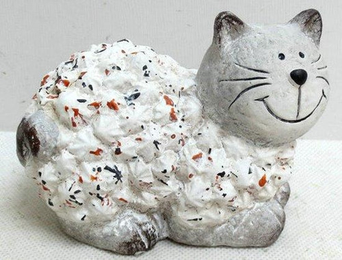 Happy Cat pottery ornament (13cm x 9cm)