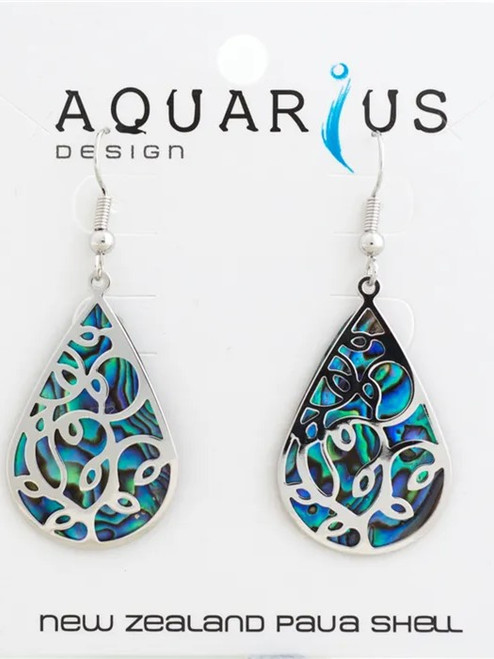 Paua Teardrop Overlay Earring