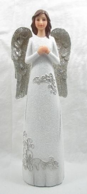 Angel of love dressed in white approx 25cm tall