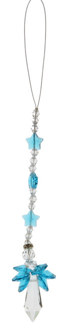 Angel hanging suncatcher drop - aqua blue colour