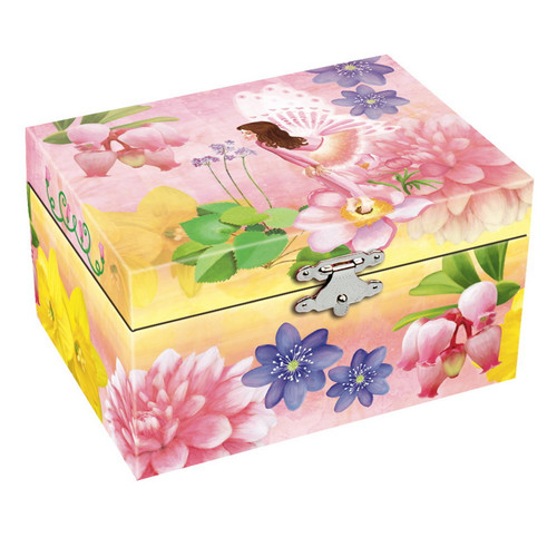 Fairy musical jewellery box colourful flowers