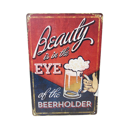 retro style tin sign - Beauty is in the eye of the Beerholder