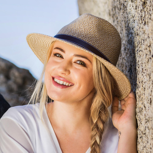Trilby sun hat - natural colour and medium size (58cm)