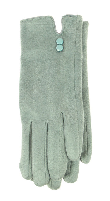 Gloves -half suede aqua coloured with two buttons