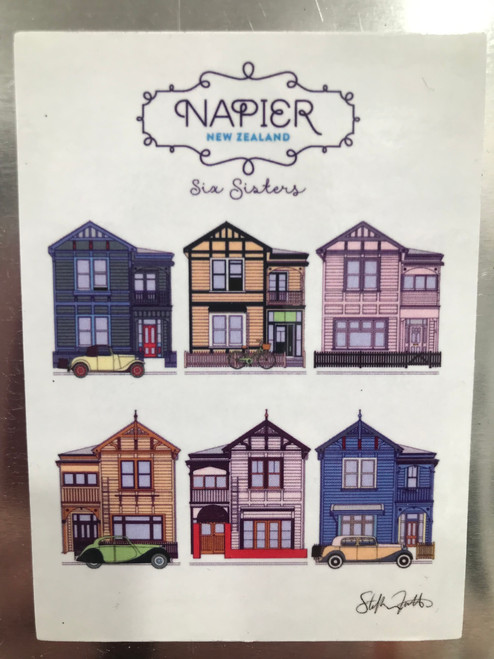 Rectangle Napier Fridge magnet - Six Sisters