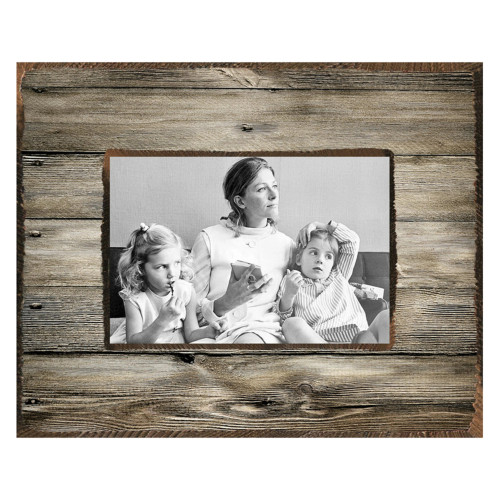 Wooden theme pattern on glass photo frame