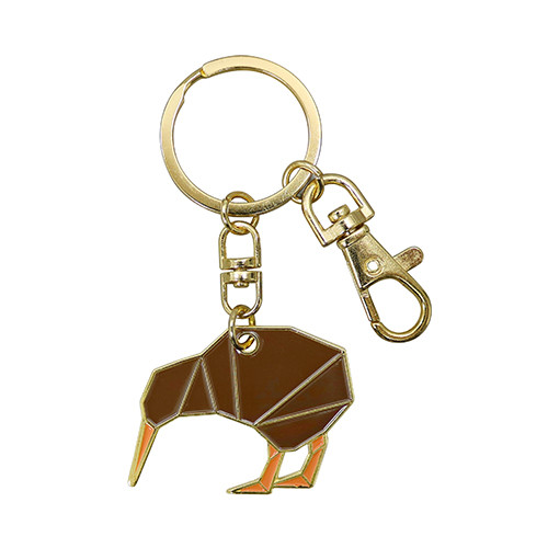 Key ring - geometric shaped Kiwi