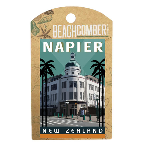 Napier fridge magnet featuring The Dome Art Deco building in New Zealand