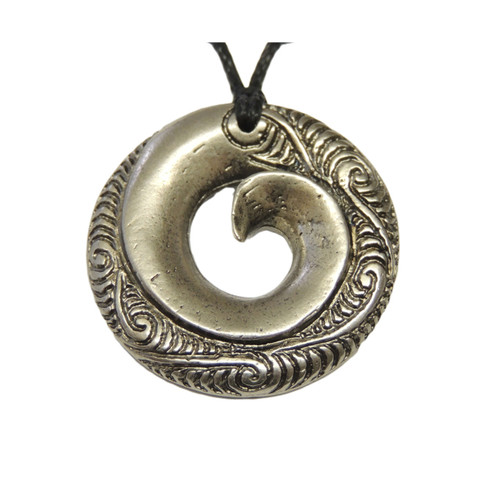 NZ Koru (spiral) - Pewter pendant on cord