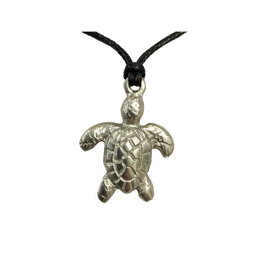 Turtle - Pewter pendant on cord