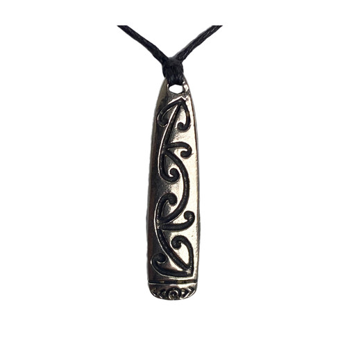 Fish Hook (Hei Matau) - Pewter pendant on cord - Adore Collection