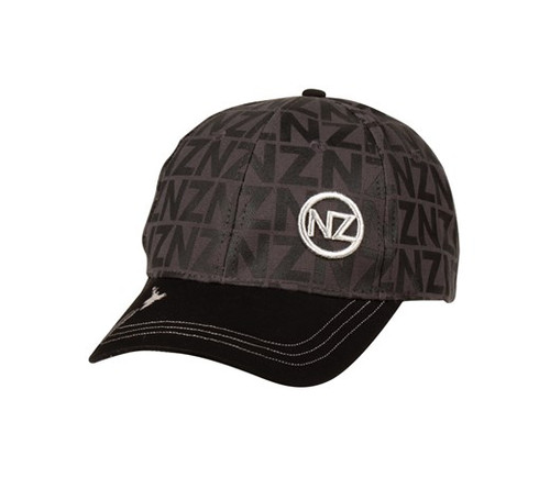 NZ Cap - NZ Print on black on grey