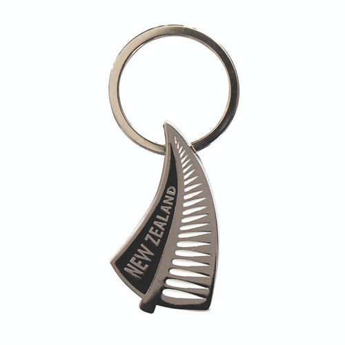 NZ Keyring - metal silver fern