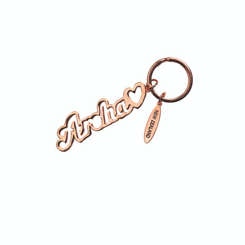 NZ Keyring - Aroha in rose gold colour