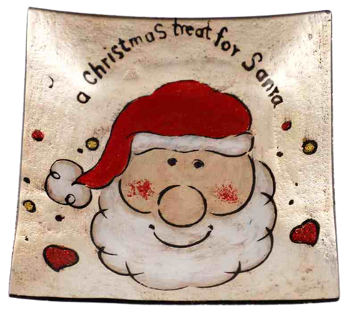 Christmas 'Treat For Santa' Glass Plate