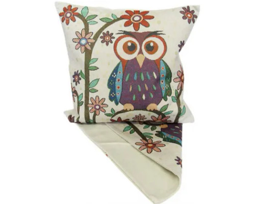 Cushion Cover - Owl with Daisies