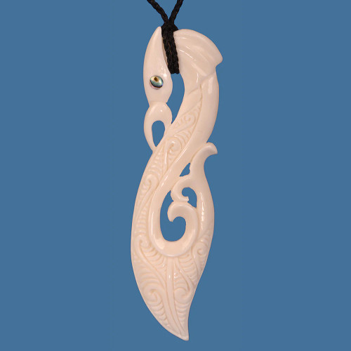 hand carved bone Manaia