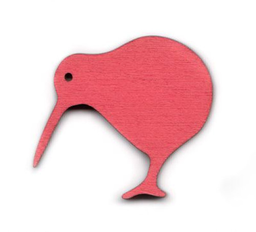 Small Wooden Kiwi Magnet - Red