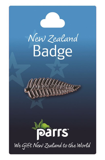 NZ Badge - Silver fern with New Zealand on