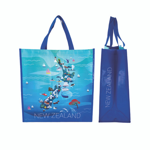 NZ Shopping Bag - NZ Map with NZ icons