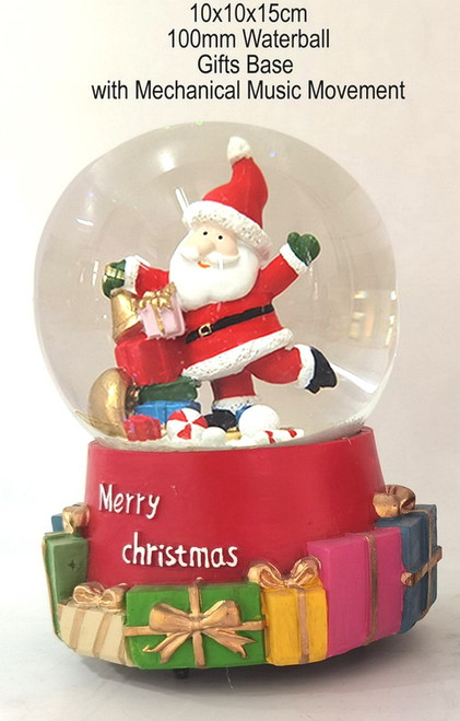 Christmas Waterball with Santa and Presents