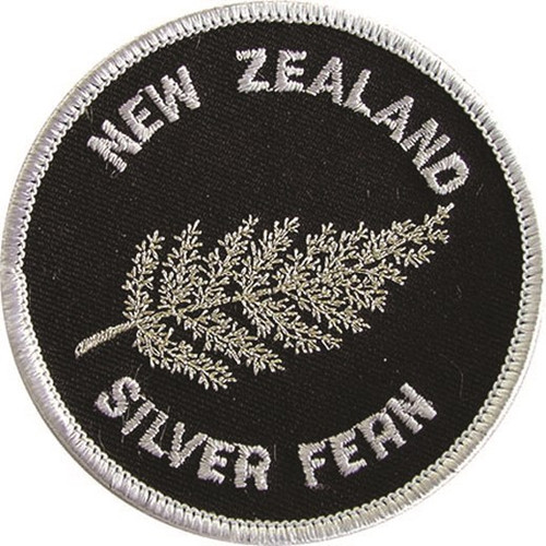 Iron on Patch - Silver Fern Round