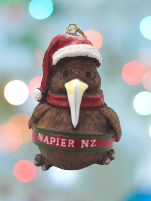 Santa Kiwi, Christmas Tree Ornament – Napier, New Zealand Souvenir Santa Kiwi, Christmas Tree Ornament – Napier, New Zealand Souvenir