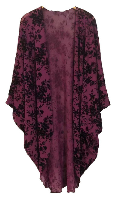 Georgina Burnout Shrug Cape - Purple