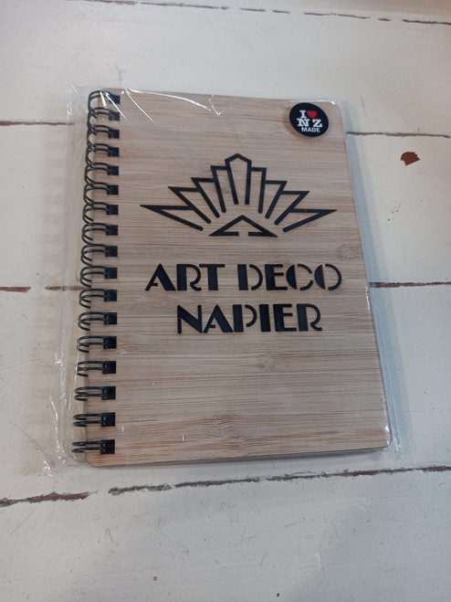Napier Art Deco Bamboo Notebook – Sunburst, Blank Pages