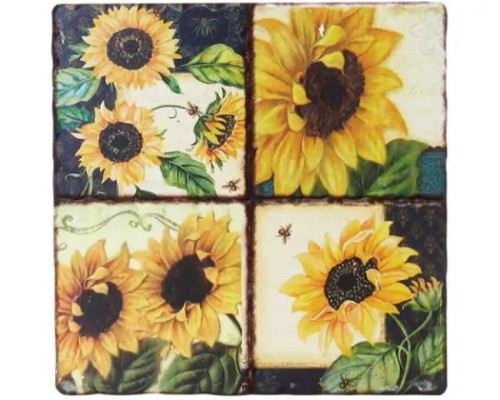 Ceramic trivet sunflower