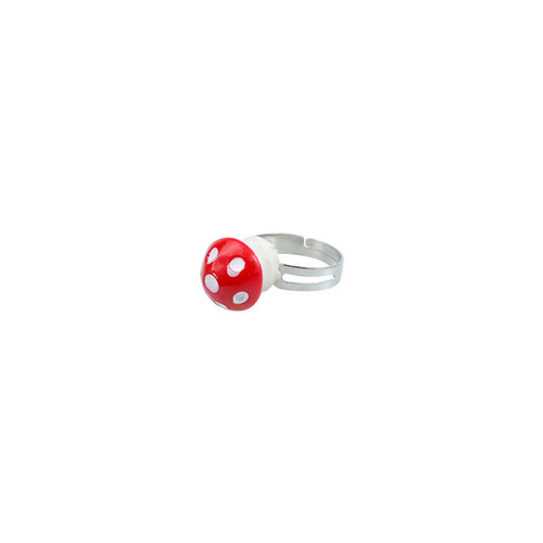 Red mushroom with white spots as ring