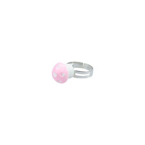 Pink mushroom with white spots as ring