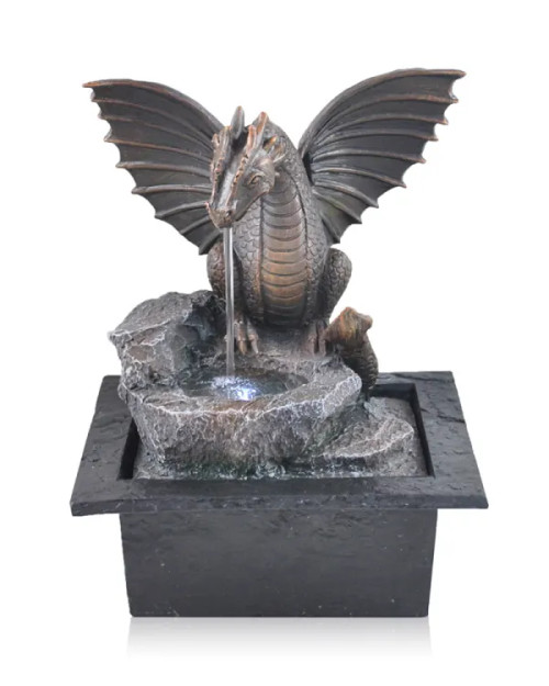 Dragon water feature with LED light