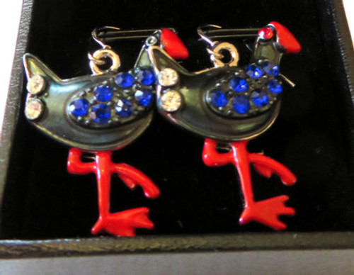 Pukeko Earrings on hooks