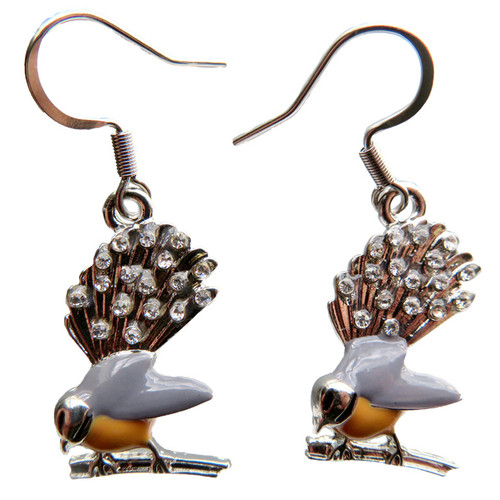 NZ Fantail drop earrings