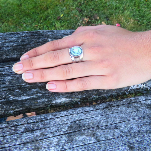 Sterling New Zealand Paua Oval Ring