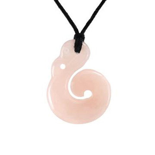 Rose Quartz Manaia pendant on cord