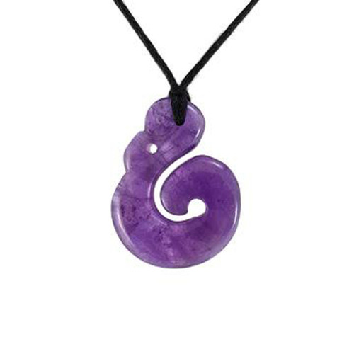 Amethyst Manaia pendant on cord