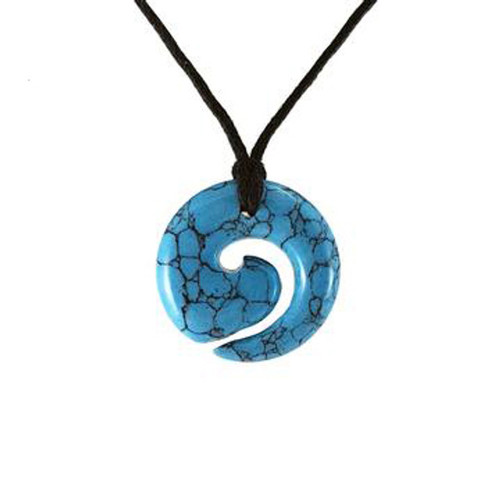 Koru Turquoise pendant on cord