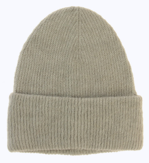 Adults beanie in grey - mixed wool