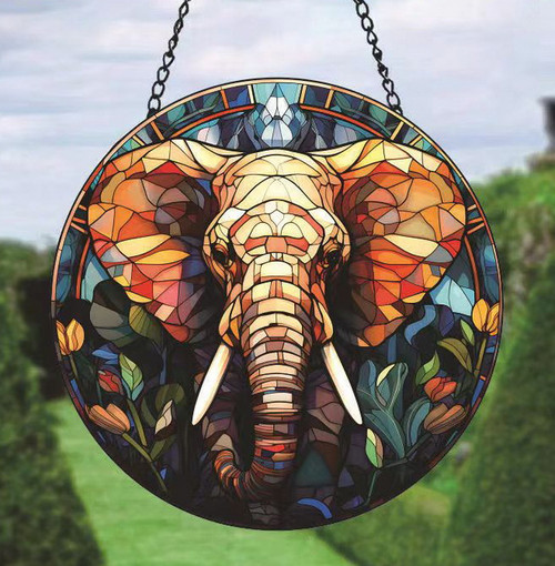 Suncatcher with image of a Elephant - medium