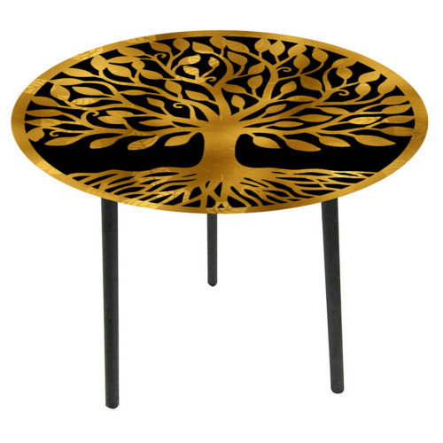 Glass table top table with Tree of Life print