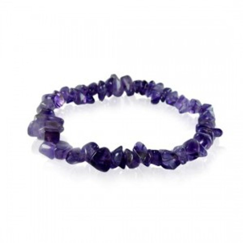 Amethyst pieces bracelet on elastic