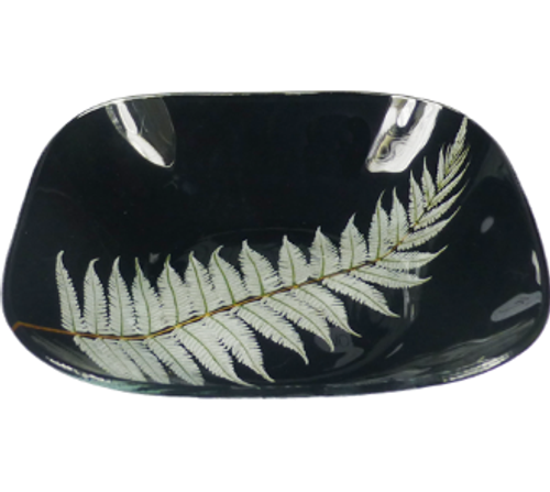 New Zealand silver fern glass bowl